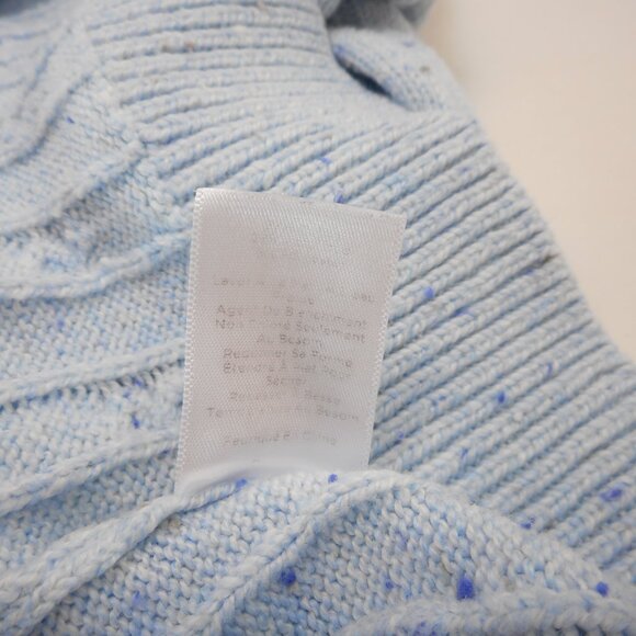 Talbots Women's sz M Pullover Sweater Long Sleeve Cable Knit Light Blue Speckled - Picture 11 of 12